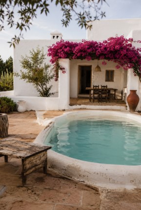 Casa blanca de campo con piscina en España